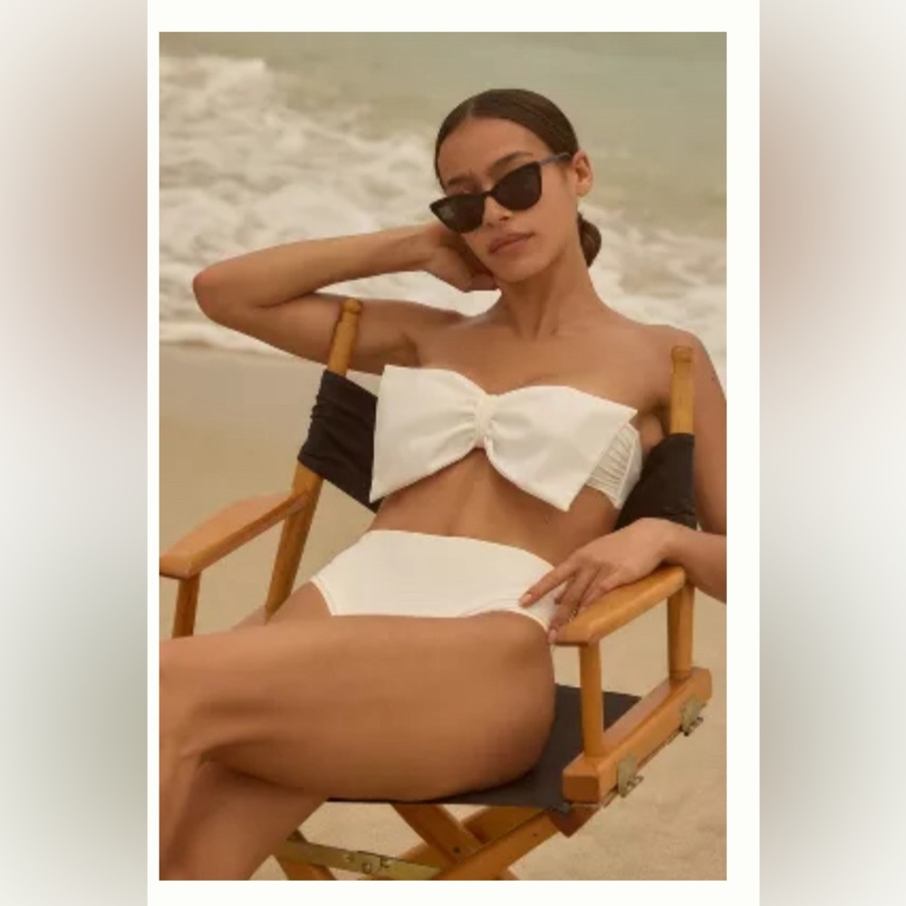 NWT Anthropologie white bow bikini